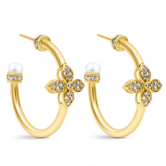 Earrings - Pearl And Diamond