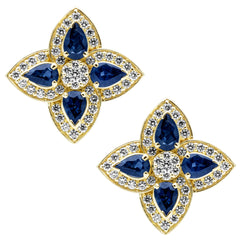 Earrings - Blue Sapphire And Diamond