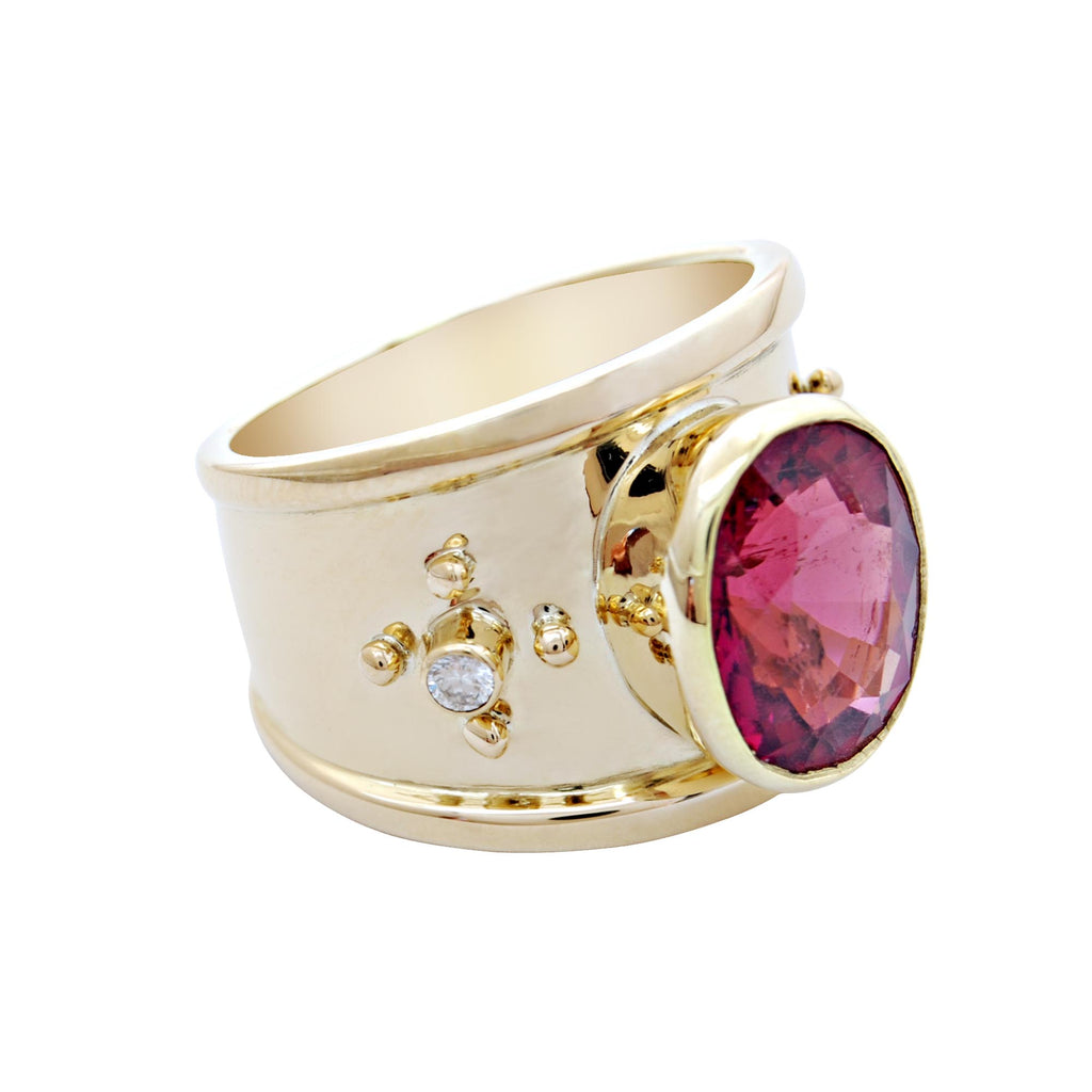 Ring-Rubellite and Diamond  (1766A)