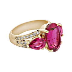 Ring-Rubellite and Diamond