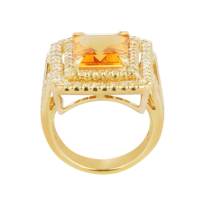 Ring - Citrine and Diamond