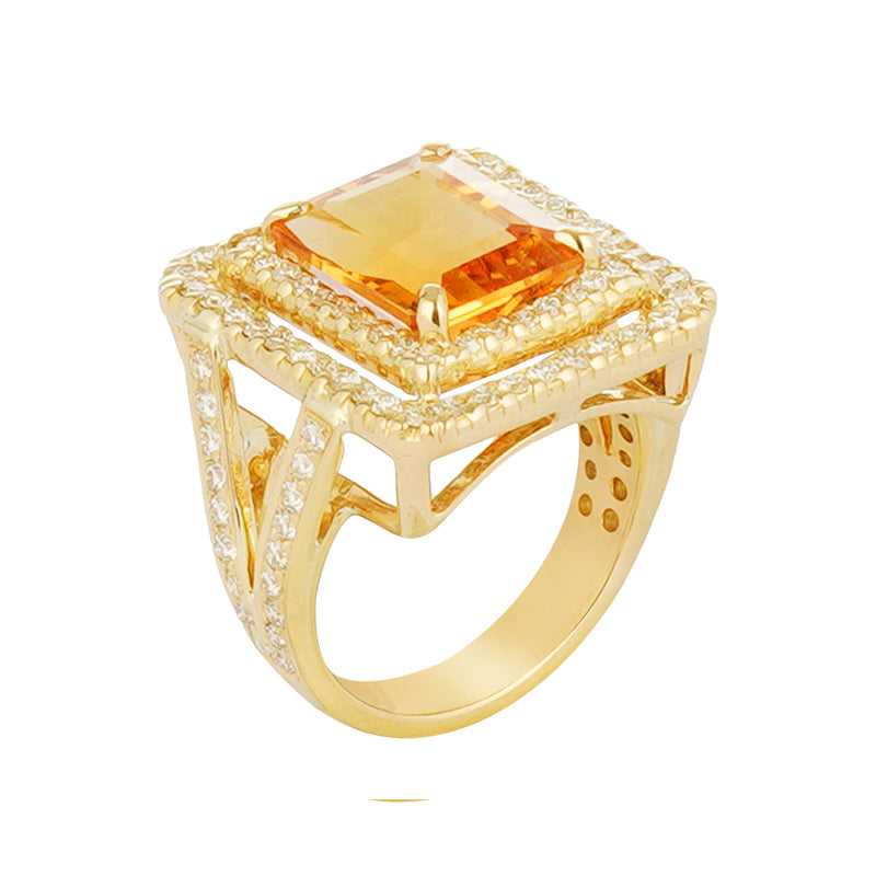 Ring - Citrine and Diamond