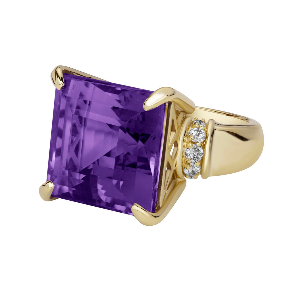 Ring - Amethyst And Diamond