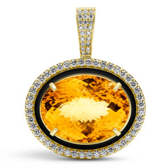 Pendant - Citrine And Diamond (enamel)