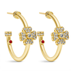 Earrings - Diamond And Ruby