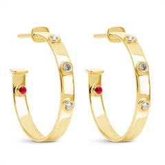 Earrings - Diamond And Ruby