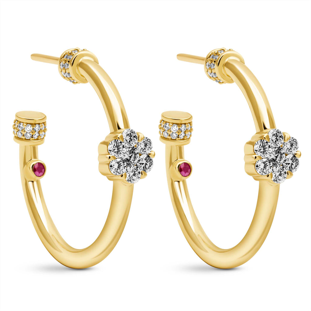 Earrings - Diamond And Ruby