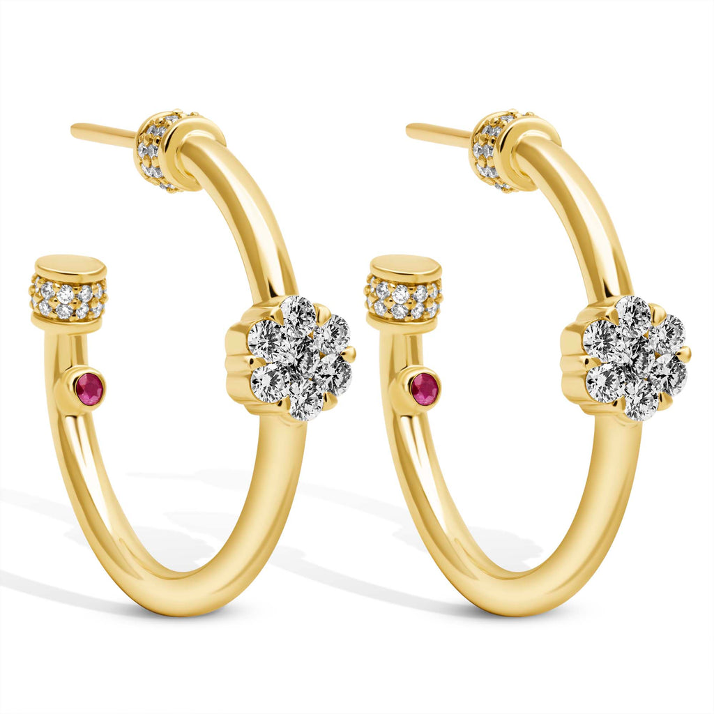 Earrings - Diamond And Ruby