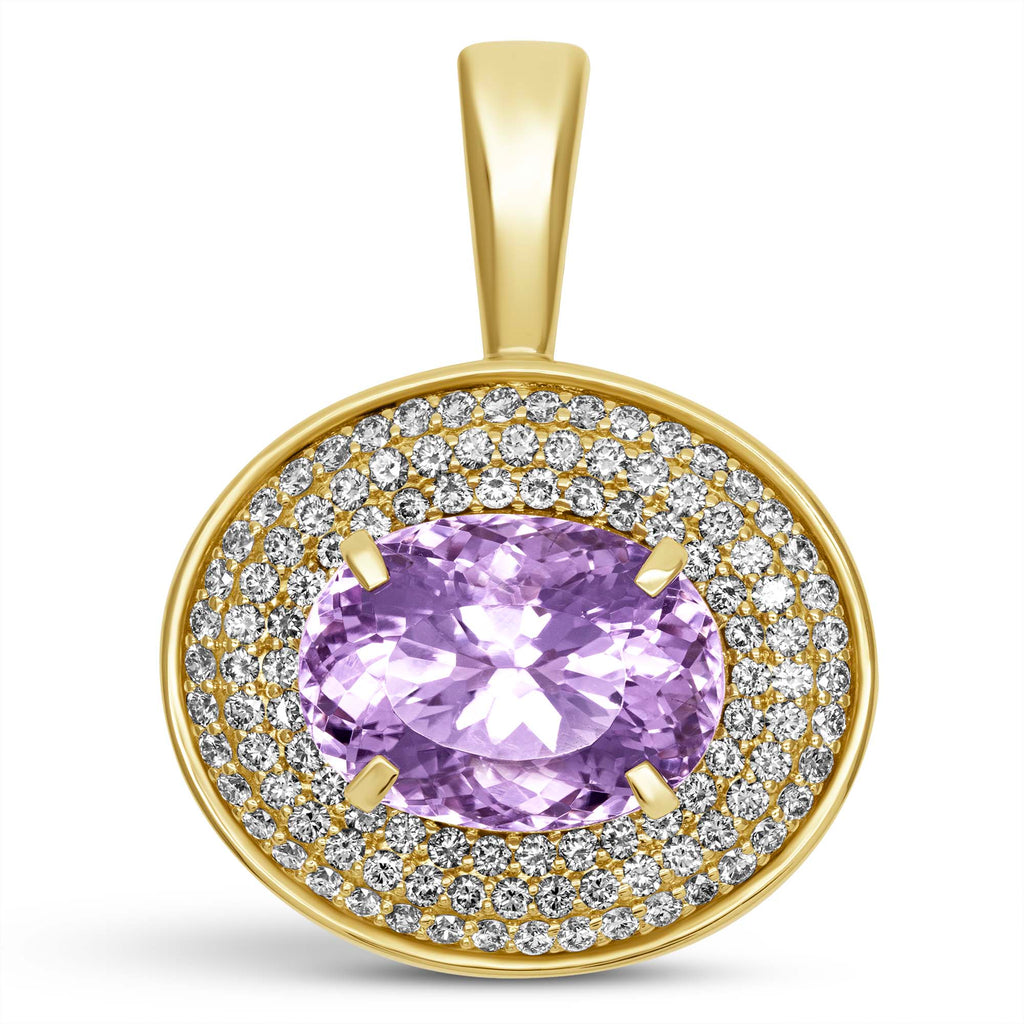 Pendant - Kunzite And Diamond