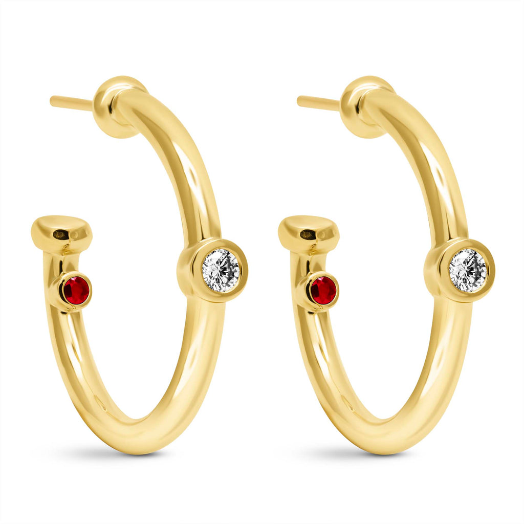 Earrings - Diamond & Ruby