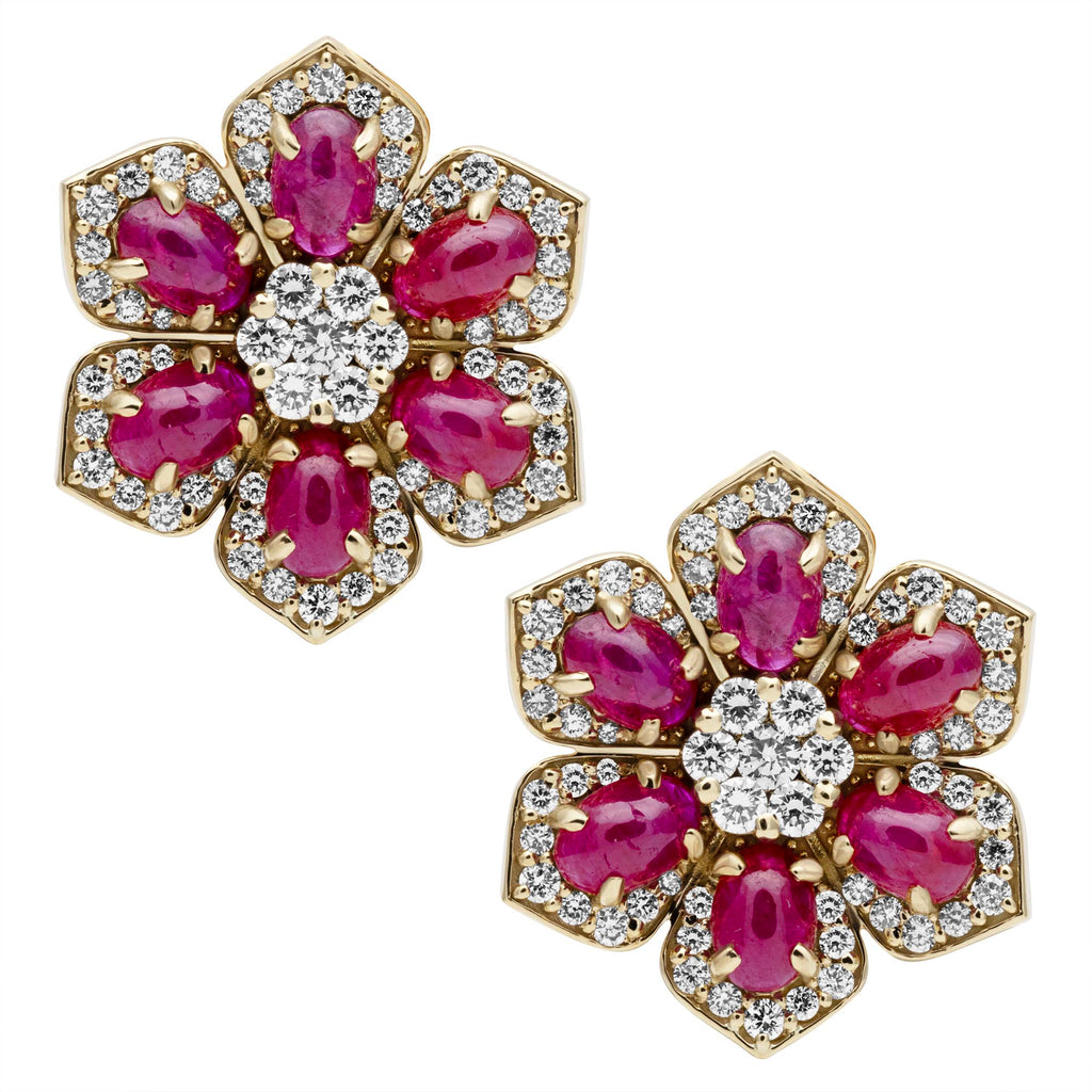 Earrings - Ruby And Diamond