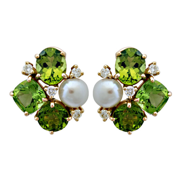 Pearl and deals peridot earrings