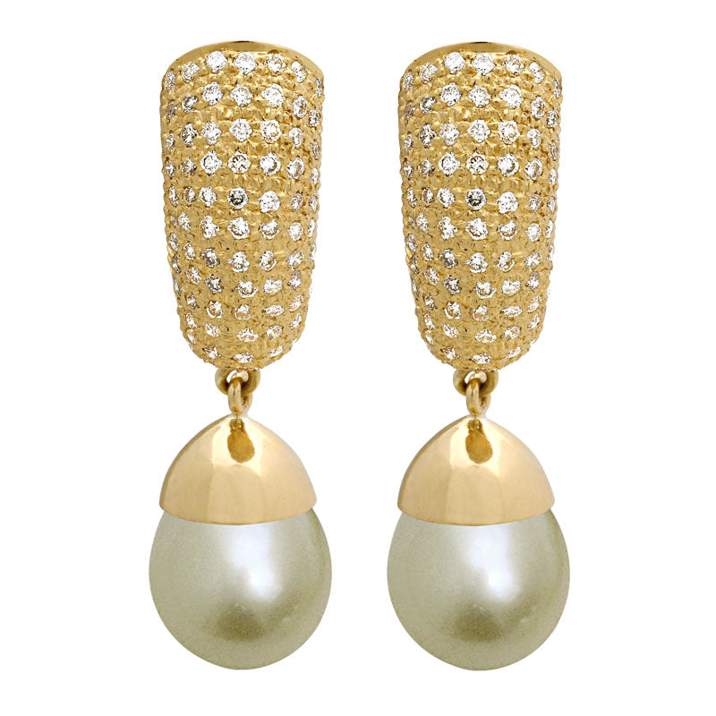 Earrings-South Sea Pearl and Diamond