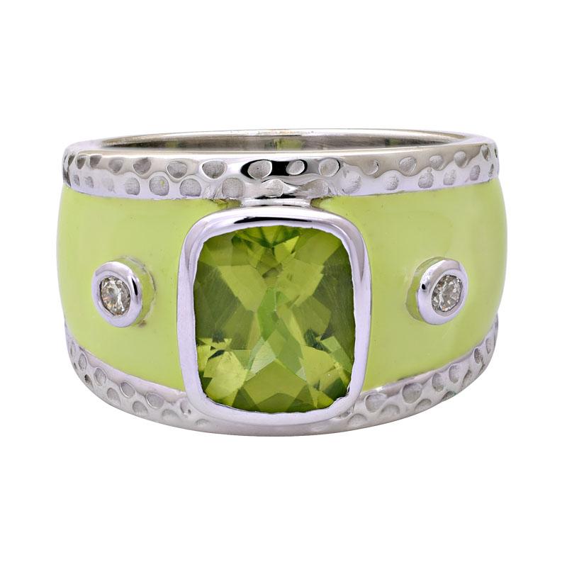 Ring-Peridot and Diamond (Enamel)