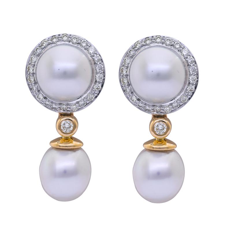 Earrings- South Sea Pearl and Diamond