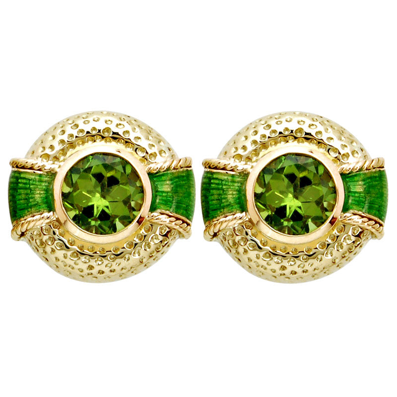 Earrings- Peridot (enamel)