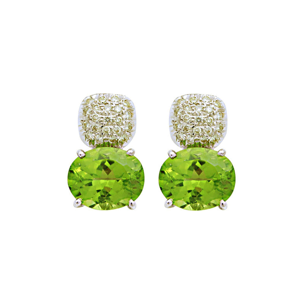 Earrings- Diamond And Peridot